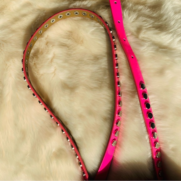 Free People Skinny Round Studs Satin Faux Leather Belts - Picture 11 of 12